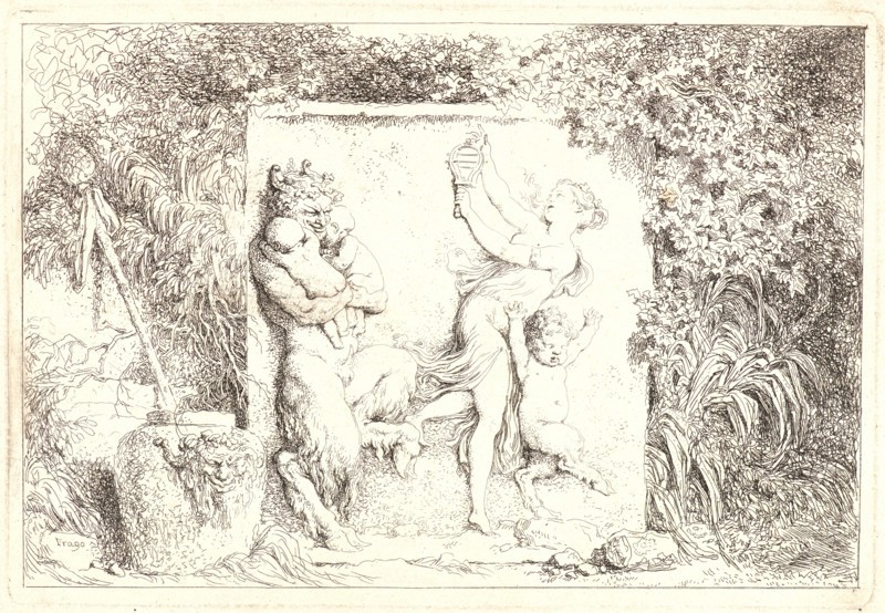 Jean-Honoré Fragonard (French, 1732-1806). The Satyr's Dance, 1763. From Bacchanales. Etching on laid paper. Plate: 144 mm x 212 mm (5.67 in. x 8.35 in.). First of two states.