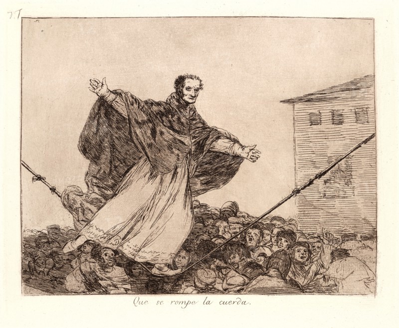 Francisco de Goya (Spanish, 1746-1828). May the Cord Break (Que Se Rompe la Cuerda), 1810-1815, printed 1863. From The Disasters of War (Los Desastres de la Guerra). Etching and aquatint.