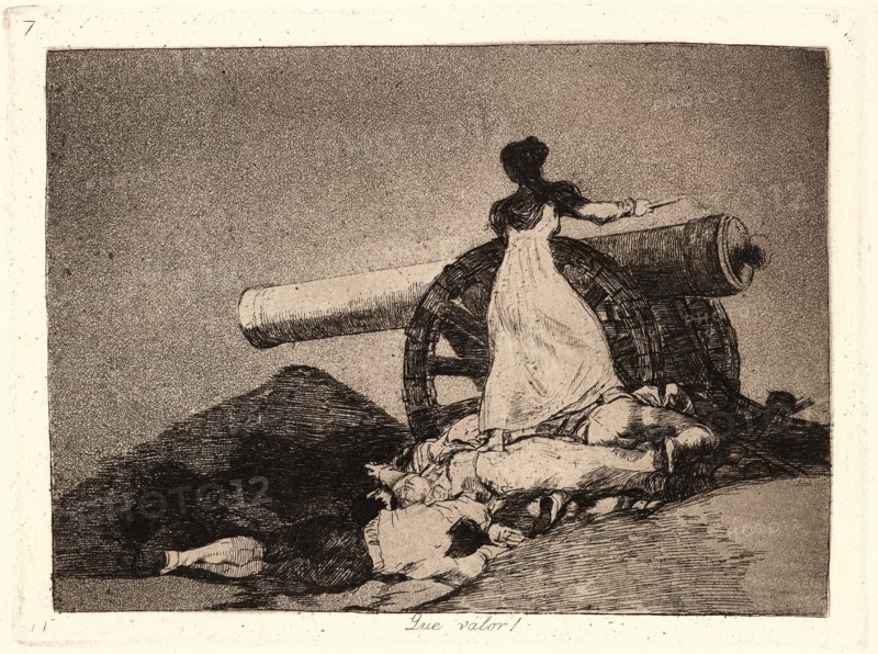 Francisco de Goya (Spanish, 1746-1828). What Courage! (Que Valor!), 1810- 1815 (printed 1863). From The Disasters of War (Los Desastres de la Guerra). Etching and aquatint.