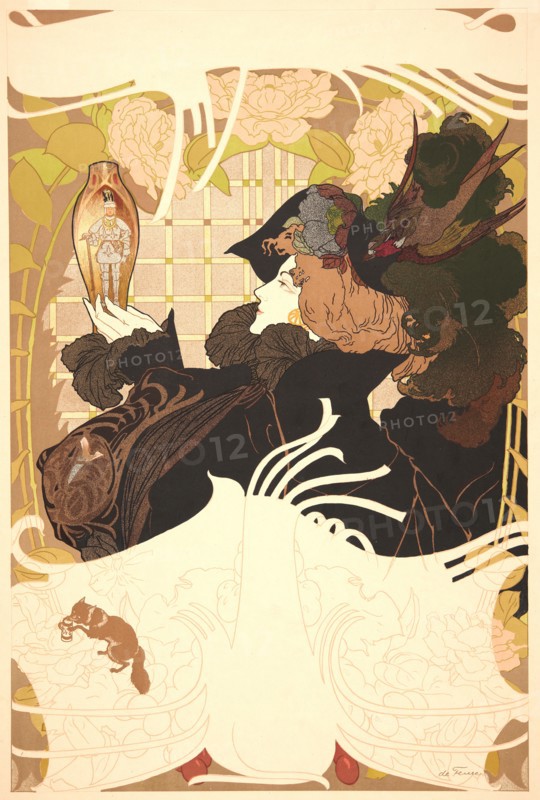 Georges de Feure (aka George van Sluijters, French, 1868 - 1943). Poster (Affiche) for â€úJournal des Ventesâ€ù, ca. 1895. Color lithograph. Image: 606 mm x 400 mm (23.86 in. x 15.75 in.). Before letters.