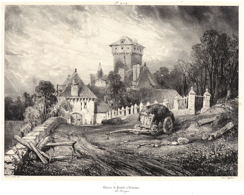 EugÃ¨ne Isabey (French, 1803 - 1886). ChÃ¢teau de Pesteil a Polminhac, 1832. From Voyages Pittoresques et Romantiques dans l'Ancienne France. Lithograph on India paper laid down.