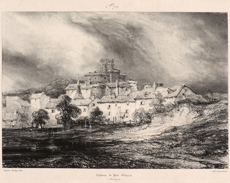 EugÃ¨ne Isabey (French, 1803 - 1886). ChÃ¢teau de Font-Gibaud, 1830. From Voyages Pittoresques et Romantiques dans l'Ancienne France. Lithograph on India paper laid down.