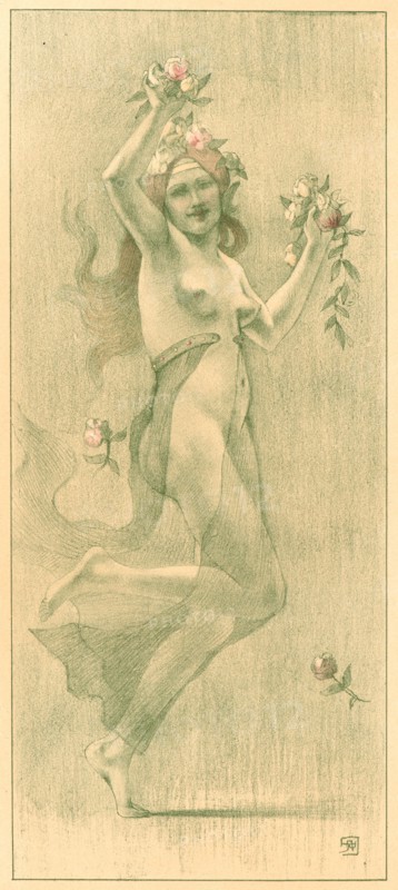 Armand Rassenfosse (Belgian, 1862 - 1934). Dance, ca. 1897. Color lithograph on wove paper. Sheet: 405 mm x 308 mm (15.94 in. x 12.13 in.).