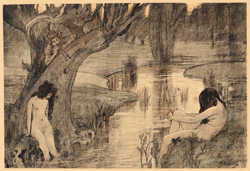 A. Laurens (French, active 19th century). Le Bain des Nymphes, ca. 1897. Collotype on wove paper. Sheet: 405 mm x 308 mm (15.94 in. x 12.13 in.).