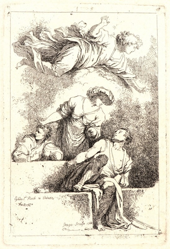 Jean-Honoré Fragonard (French, 1732-1806) after Jacopo Tintoretto (Italian (Venetian), 1519 - 1594). The Disciples at the Tomb, 1764. Etching on laid paper. Plate: 138 mm x 95 mm (5.43 in. x 3.74 in.). First of two states.