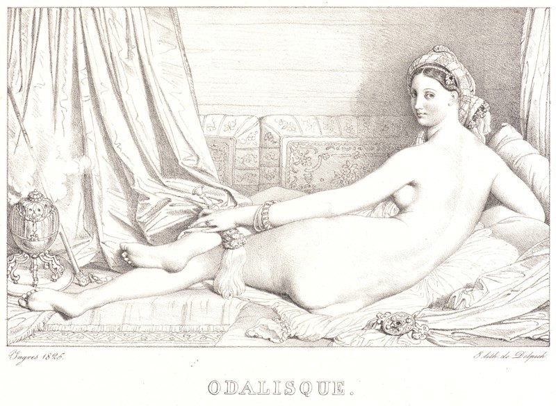 Jean-Auguste-Dominique Ingres (French, 1780 - 1867). Odalisque, 1825. Lithograph.