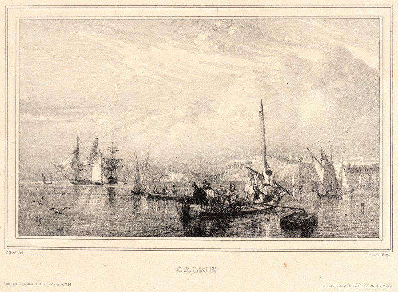 Paul Huet (French, 1803 - 1869). Calme, ca. 1832. From Six Marines. Lithographiées d'aprÃ¨s Nature. Lithograph.