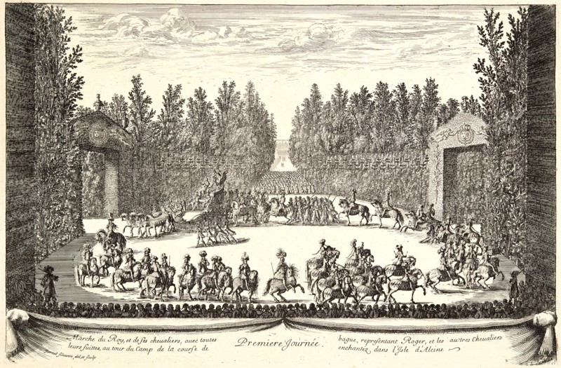 IsraÃ«l Silvestre (French, 1621-1691). Plate from â€úPremiere Journeeâ€ù, 17th century. From Les Plaisirs de l'Isle Enchantée, ou les Festes, et Divertissements du Roy, Ã  Ve. Engraving. Plate: 279 mm x 425 mm (10.98 in. x 16.73 in.).