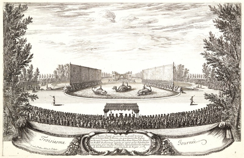 IsraÃ«l Silvestre (French, 1621-1691). Plate from â€úTroisieme Journeeâ€ù, 17th century. From Les Plaisirs de l'Isle Enchantée, ou les Festes, et Divertissements du Roy, Ã  Ve. Engraving. Plate: 279 mm x 425 mm (10.98 in. x 16.73 in.).