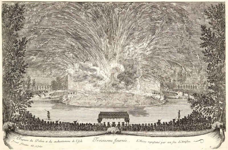 IsraÃ«l Silvestre (French, 1621-1691). Plate from â€úTroisieme Journeeâ€ù, 17th century. From Les Plaisirs de l'Isle Enchantée, ou les Festes, et Divertissements du Roy, Ã  Ve. Engraving. Plate: 279 mm x 425 mm (10.98 in. x 16.73 in.).
