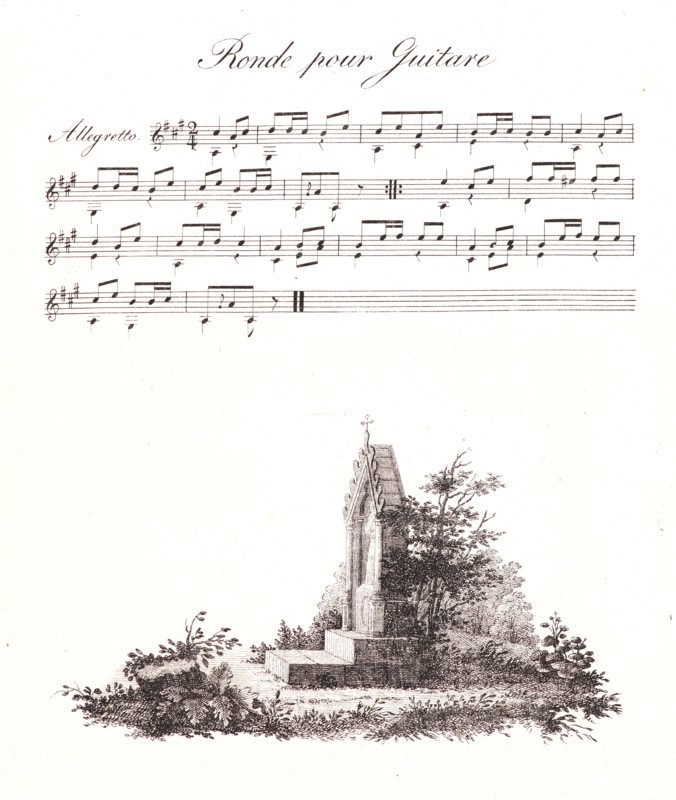 Alois Senefelder (German, 1771 - 1834). A Pen Drawing and Musical Notes, from â€úReceuil Papryographiqueâ€ù, 1820. From Premiers Essais de l'impression chimique sur cartons lithographiques.... Pen lithograph.