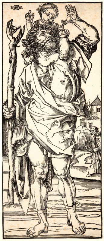School of Albrecht DÃ¼rer (German, active early 16th century). St. Christopher, ca. 1510-1520. Woodcut from two blocks. Third state.