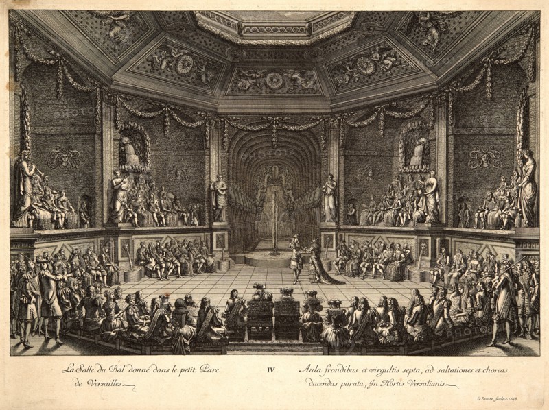 Jean Le Pautre (French, 1618-1682). La Salle du Bal donne dans le petit Parc de Versailles, 1678. From Le Relation de la feste de Versailles du 18 Juillet 1668. Engraving.