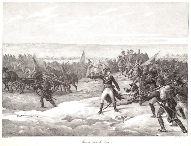Théodore Géricault (French, 1791 - 1824). March in the Desert (Marche dans le Désert), ca. 1822. Lithograph on wove paper. Image: 291 mm x 402 mm (11.46 in. x 15.83 in.). Second of two states.