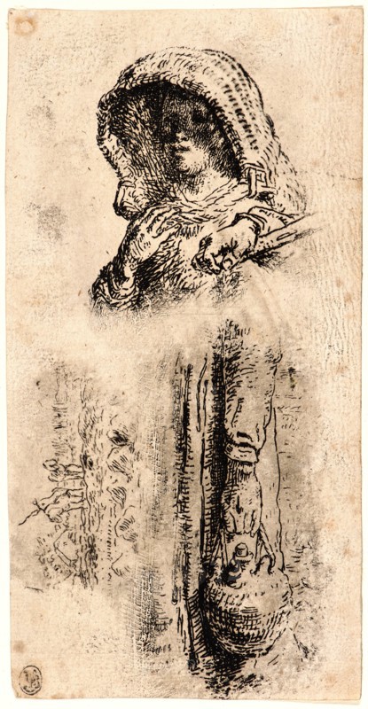 Jean-FranÃ§ois Millet (French, 1814 - 1875). Detail: Departure for Work (Le Départ pour le Travail), 1863. Etching on laid paper. Plate: 197 mm x 100 mm (7.76 in. x 3.94 in.).