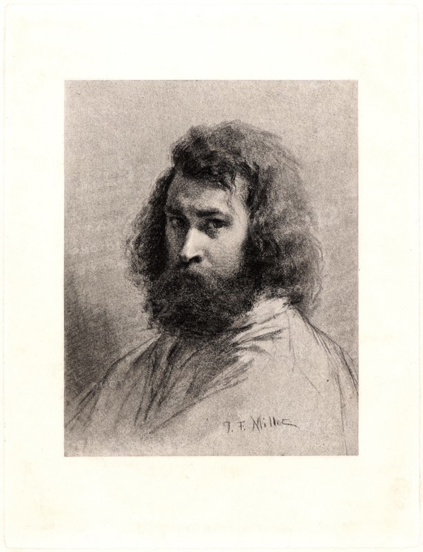 Jean-FranÃ§ois Millet (French, 1814 - 1875). Self-Portrait of Jean-FranÃ§ois Millet, ca. 1846. Heliogravure after a charcoal drawing of 1846 on wove paper. Image: 186 mm x 147 mm (7.32 in. x 5.79 in.).