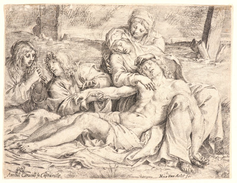 Annibale Carracci (Italian, 1560 - 1609). Lamentationâ€îChrist of Caprarola, 1597. Etching and engraving.