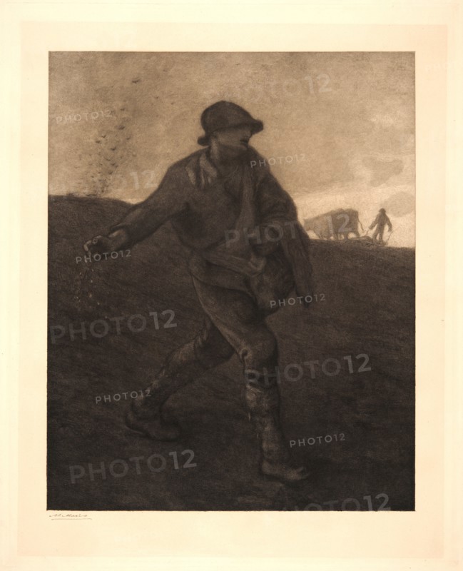 Matthijs Maris (Dutch, 1839 - 1917) after Jean-FranÃ§ois Millet (French, 1814 - 1875). The Sower. Etching.