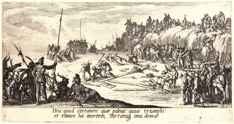 Jacques Callot (French, 1592 - 1635). The Crucifixion (Le crucifiement), 1618. From The Large Passion. Etching. First of four states.