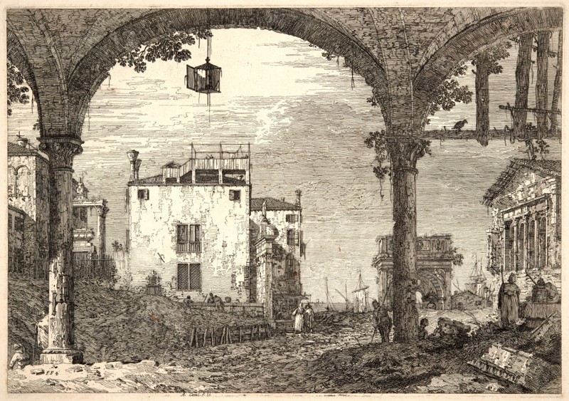 Canaletto (aka Antonio Canale) (Italian, 1697 - 1768). Portico with a Lantern (Le Portique Ã  La Lanterne), 18th century. Third state.