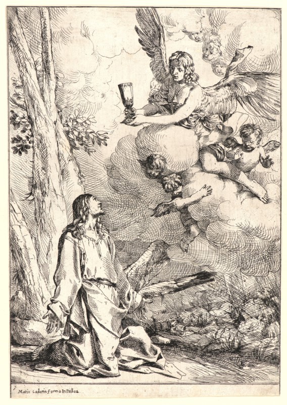 Giulio Carpioni (Italian, 1613 - 1678). Christ on the Mount of Olives, 17th century. Second or third state.