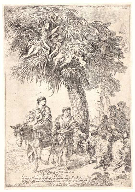 Giovanni Benedetto Castiglione (Italian, 1609 - 1664). Flight into Egypt, ca. 1648. Etching. Second state.