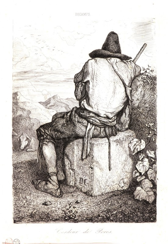 Alexandre Gabriel Decamps (French, 1803 - 1860). The Swineherd (Le Gardeur de Porcs), 1843. Etching.