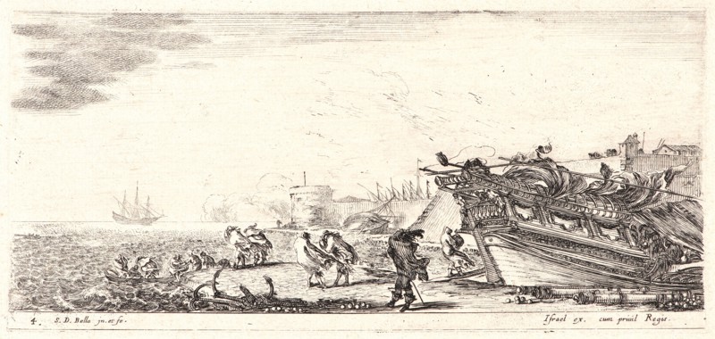 Stefano Della Bella (Italian, 1610 - 1664). Sur le rivage, 1644. From Divers Embarquements. Etching on laid paper. Only state.