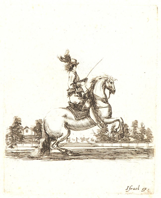 Stefano Della Bella (Italian, 1610 - 1664). Cavalier tourne vers la droite, 1642- 1645. From Divers exercises des cavaliers. Etching on laid paper. Only state.