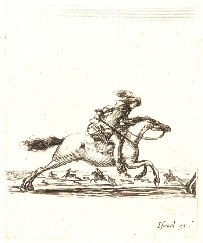 Stefano Della Bella (Italian, 1610 - 1664). Cavalier, l'epee a la main, 1642-1645. From Divers exercises des cavaliers. Etching on laid paper. Only state.