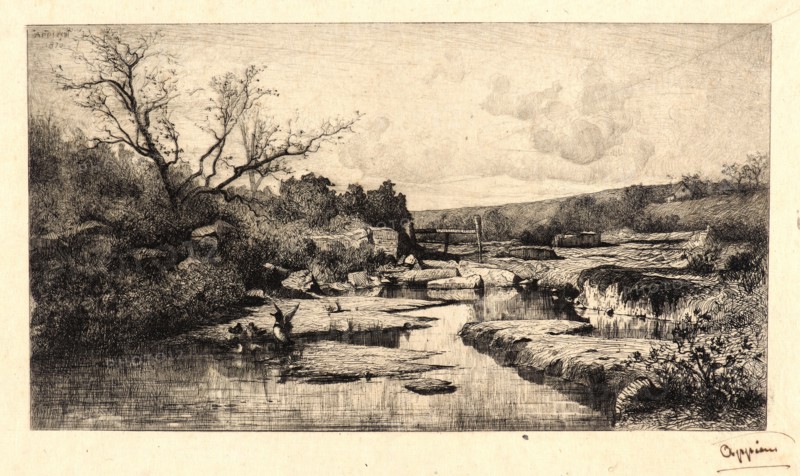 Adolphe Appian (French, 1818 - 1898). Les Sources de l'Albarine, 1870. Etching.