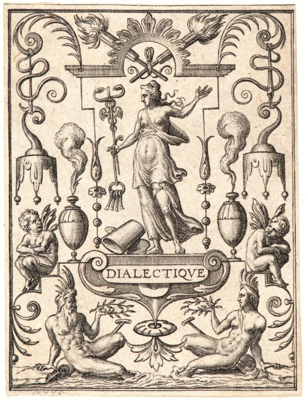 Etienne Delaune (aka Ãâtienne Delaune) (French, ca. 1519-1583). Dialectic (La Dialectique). From The Sciences. Engraving.