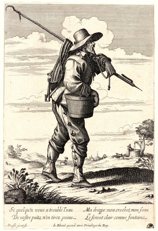 Abraham Bosse (French, 1602 - 1676). Le Nettoyeur de Puits, 17th century. Etching.