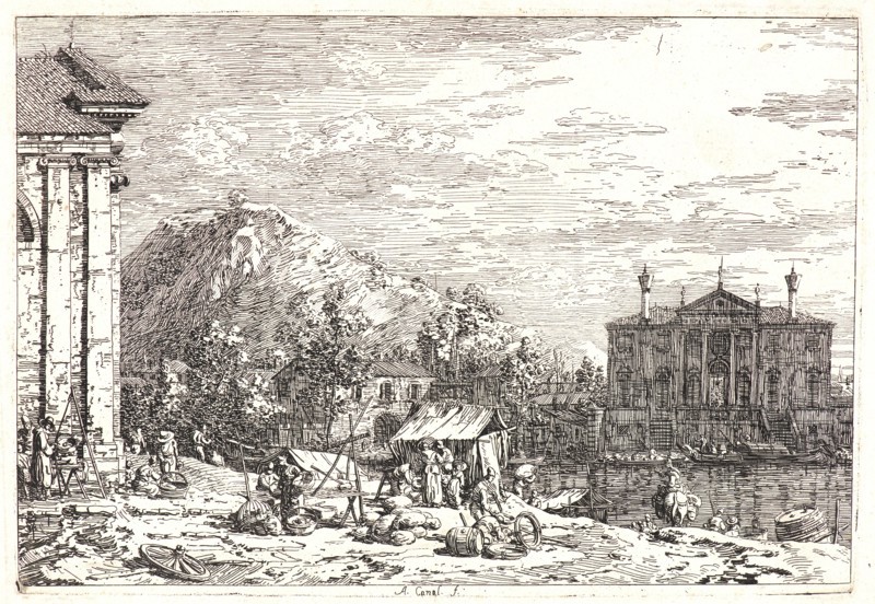 Canaletto (aka Antonio Canale) (Italian, 1697 - 1768). Villa by the River (La Villa au de lÃ  d'une RiviÃ¨re), 18th century.