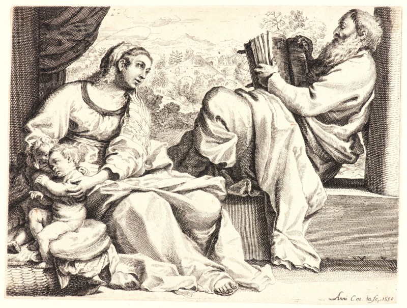 Annibale Carracci (Italian, 1560 - 1609). The Holy Family, 1590. Etching and engraving. Second state.