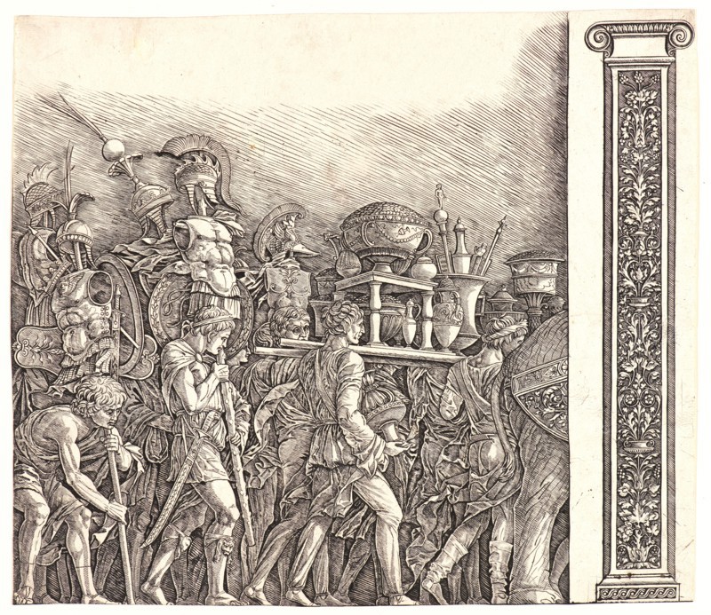 Premier Engraver (Italian, active 1495â€ì1497) after Andrea Mantegna (Italian, ca. 1431 - 1506). The Corselet Bearers, ca. 1495. From The Triumphs of Caesar. Engraving.