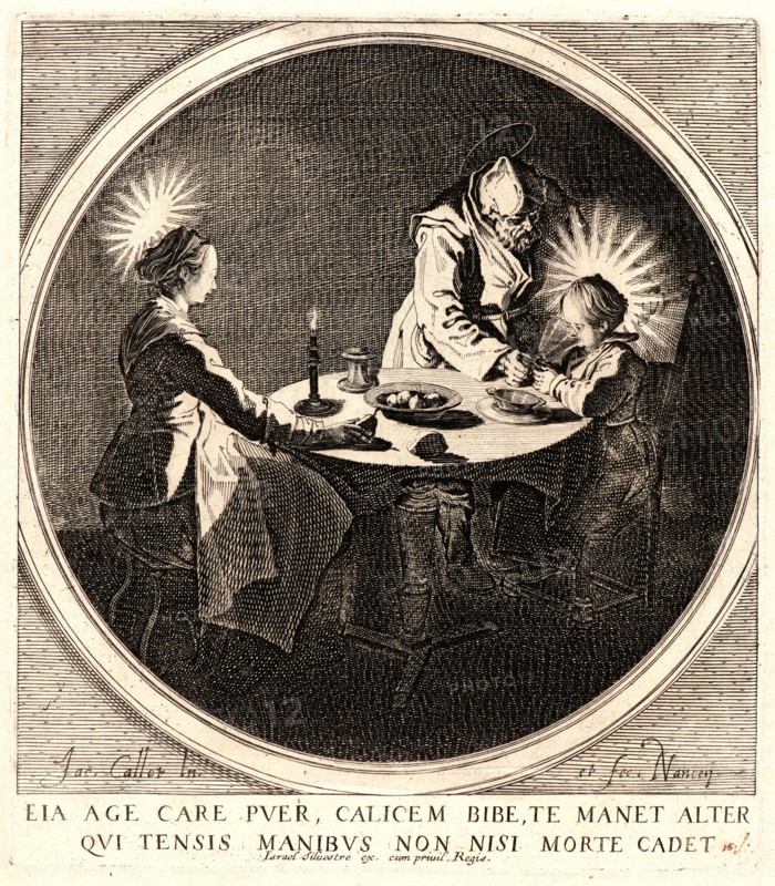 Jacques Callot (French, 1592 - 1635). The Holy Family at Supper (Le Bénédicité), 1628. Etching. Third state.