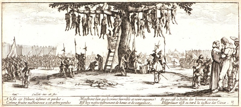 Jacques Callot (French, 1592 - 1635). The Hanging (La Pendaison), 1633. From The Large Miseries of War (Les Grandes MisÃ¨res de la Guerre). Etching. Third state.