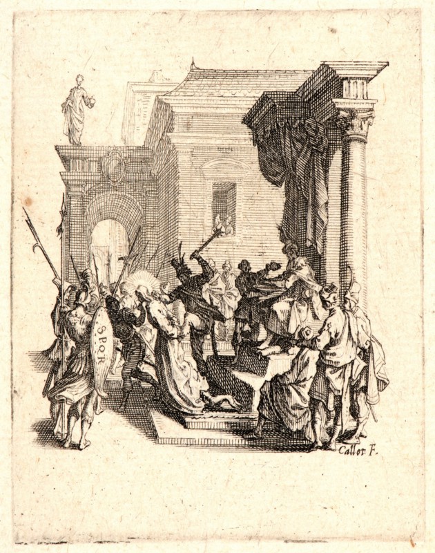 Jacques Callot (French, 1592 - 1635). The Condemnation to Death (La condamnation Ã  mort), 1624. From The Small Passion. Etching and engraving.