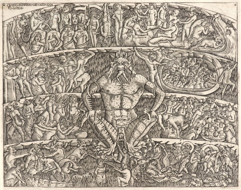 Anonymous (Italian). The Inferno According to Dante, ca. 1460-1480. Engraving on thin laid paper. Plate: 225 mm x 283 mm (8.86 in. x 11.14 in.).