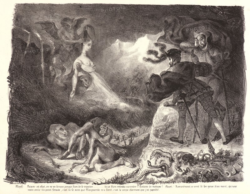 EugÃ¨ne Delacroix (French, 1798 - 1863). Margueriteâ€ôs Shadow Appearing to Faust (Lâ€ôombre de Marguerite apparaissant Ã  Faust), 1828. From Faust. Lithograph. Fifth of six states.