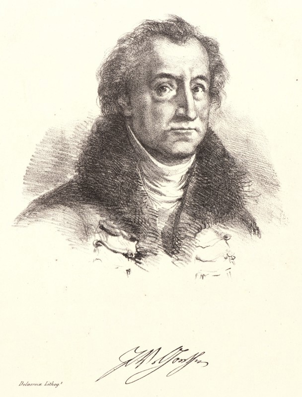 EugÃ¨ne Delacroix (French, 1798 - 1863). Portrait of Goethe, 1828. From Faust. Lithograph. Third of four states.