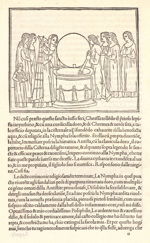 Anonymous. The Torch of Polia Extinguished in the Altar (leaf from Hypnerotomachia Poliphili), 1499. From Hypnerotomachia Poliphili. Woodcut on laid paper. Image: 105 mm x 130 mm (4.13 in. x 5.12 in.).