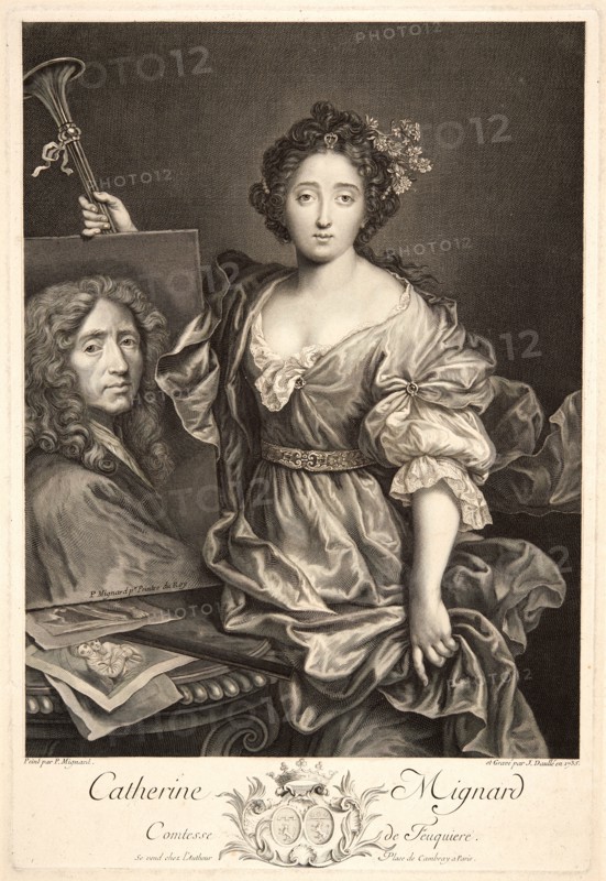 Jean Daullé (French, 1703-1763) after Pierre Mignard II (French, 1640 - 1725). Portrait of Catherine Marguerite Mignard, Comtesse de FouquiÃ¨re, Daughter of the Painter Pierre Mignard, 1735. Engraving on laid paper. Plate: 470 mm x 315 mm (18.5 in. x 12.4 in.). Second of two states.