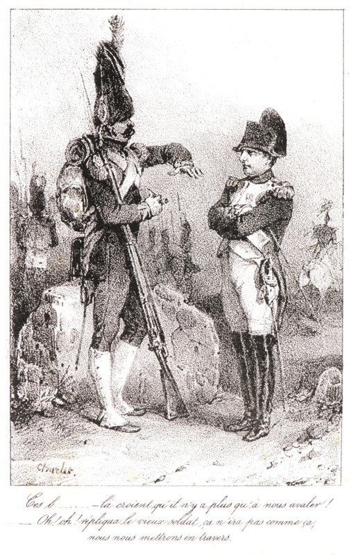 Nicolas Toussaint Charlet (French, 1792 - 1845). Napoléon and the Old Soldier, 19th century. Lithograph.