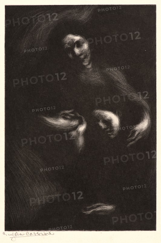 EugÃ¨ne CarriÃ¨re (French, 1849 - 1906). Homage to Tolstoi, 1901. Lithograph.