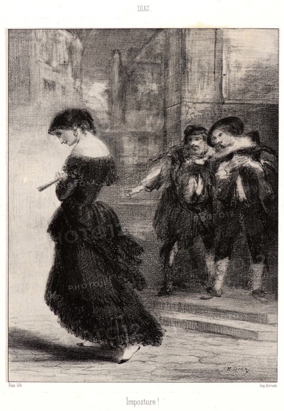 Narcisse Virgile Diaz de la Pen~a (French, 1808 - 1876). Imposture, 19th century. Lithograph.