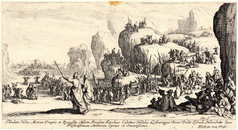 Jacques Callot (French, 1592 - 1635). The Passage of the Red Sea, 1629. Etching. Second of five states.