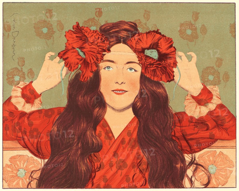 G. Darbour (French, active 19th century). Jeune Fille aux Coquelicots, ca. 1897. Color lithograph on wove paper. Sheet: 405 mm x 308 mm (15.94 in. x 12.13 in.).