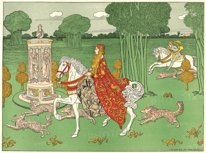 Charles Doudelet (Belgian, 1861 - 1938). La ChÃ¢teleine, 1897. Color lithograph on wove paper. Sheet: 405 mm x 308 mm (15.94 in. x 12.13 in.).